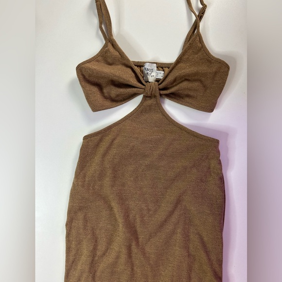 Princess Polly JOCELYN CUT OUT MIDI DRESS | Brown | US 4 - Picture 2 of 5